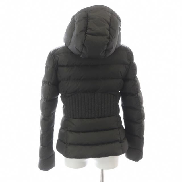 【中古】モンクレール MONCLER TETRA テトラ ダウンジャケット ラムレザー ナイロン 切替 羊革 ワッペンロゴ カーキ_2