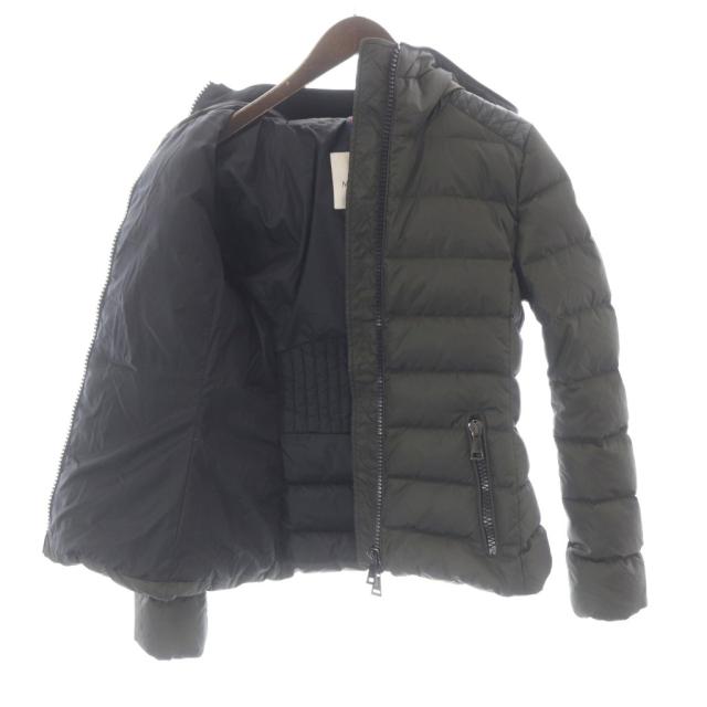 【中古】モンクレール MONCLER TETRA テトラ ダウンジャケット ラムレザー ナイロン 切替 羊革 ワッペンロゴ カーキ_3