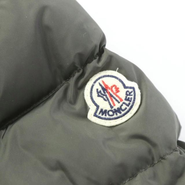 【中古】モンクレール MONCLER TETRA テトラ ダウンジャケット ラムレザー ナイロン 切替 羊革 ワッペンロゴ カーキ_5