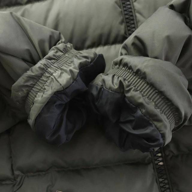 【中古】モンクレール MONCLER TETRA テトラ ダウンジャケット ラムレザー ナイロン 切替 羊革 ワッペンロゴ カーキ_8