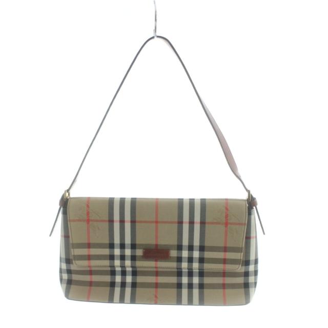 【中古】バーバリー BURBERRY ハンドバッグ ロゴ キャンバス レザー ノバチェック 茶 ブラウン ■GY18 /MQ