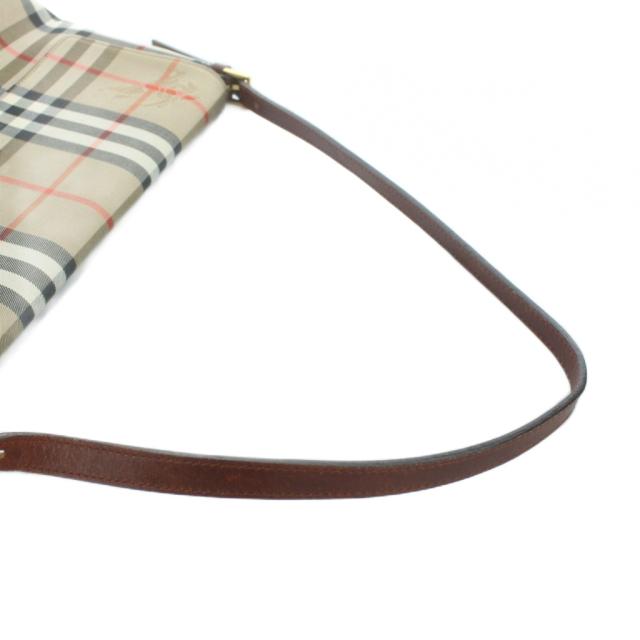 【中古】バーバリー BURBERRY ハンドバッグ ロゴ キャンバス レザー ノバチェック 茶 ブラウン ■GY18 /MQ_2