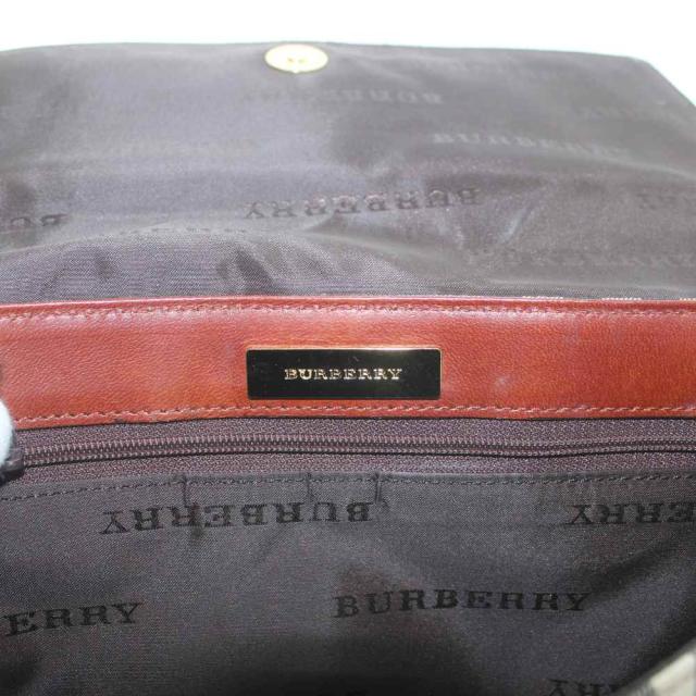 【中古】バーバリー BURBERRY ハンドバッグ ロゴ キャンバス レザー ノバチェック 茶 ブラウン ■GY18 /MQ_5