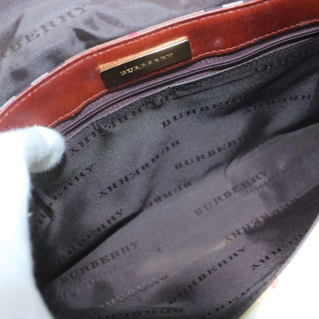 【中古】バーバリー BURBERRY ハンドバッグ ロゴ キャンバス レザー ノバチェック 茶 ブラウン ■GY18 /MQ_6