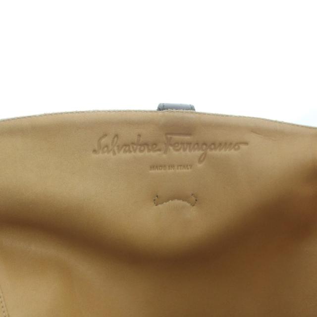 【中古】サルヴァトーレフェラガモ Salvatore Ferragamo ロングブーツ チャンキー レザー ロゴ ラウンドトゥ 6.5 黒_5