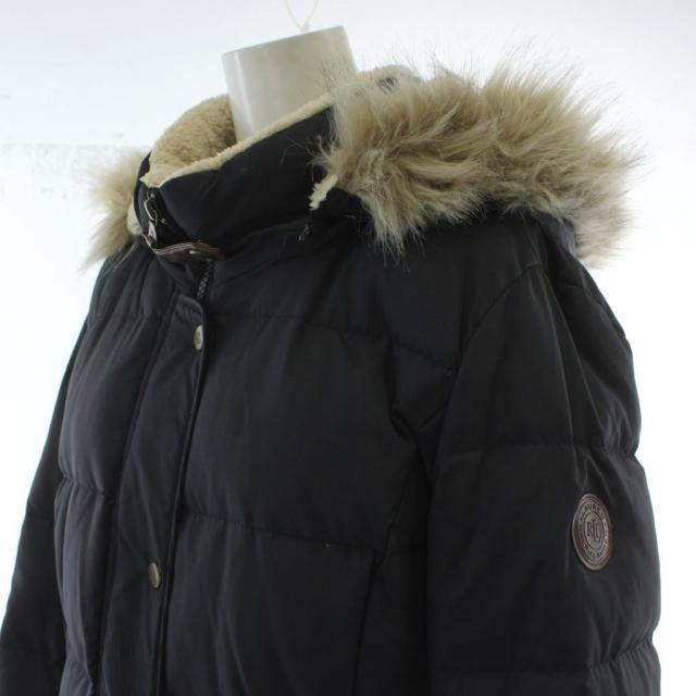 【中古】ローレンラルフローレン LAUREN RALPH LAUREN ダウンコート M 紺 フード ファー付き 長袖 ロング丈 /GG_4