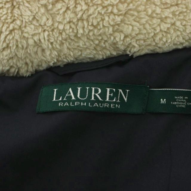【中古】ローレンラルフローレン LAUREN RALPH LAUREN ダウンコート M 紺 フード ファー付き 長袖 ロング丈 /GG_7
