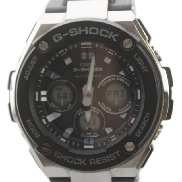 【中古】カシオジーショック CASIO G-SHOCK GST-W300 腕時計 ウォッチ 電波 ソーラー クロノグラフ アナデジ 黒
