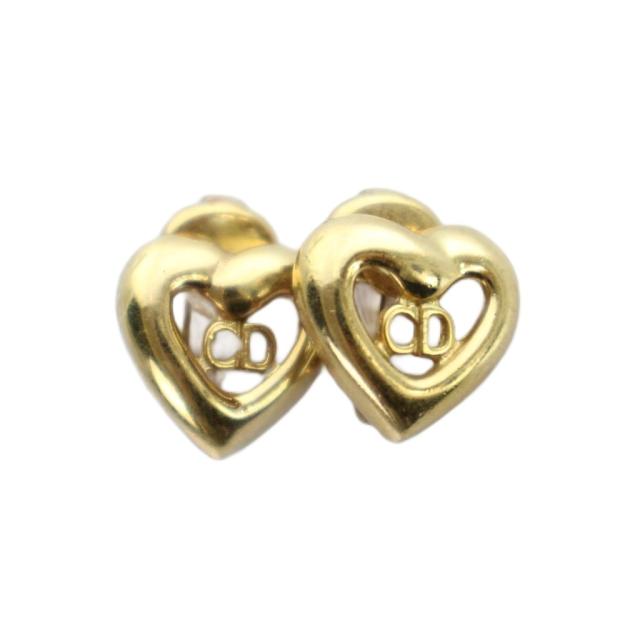 【中古】クリスチャンディオール Christian Dior イヤリング アクセサリー 両耳用 クリップ式 ロゴ ハート