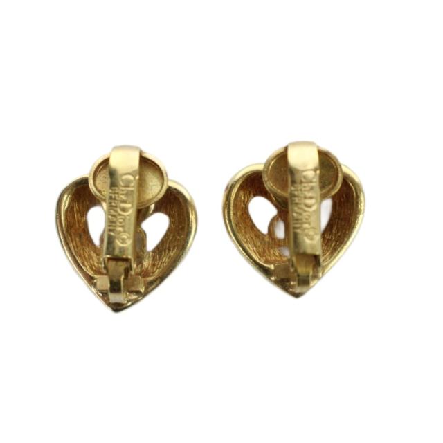 【中古】クリスチャンディオール Christian Dior イヤリング アクセサリー 両耳用 クリップ式 ロゴ ハート_1