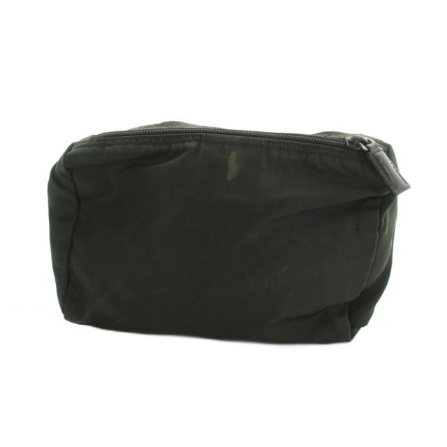 【中古】プラダ PRADA ポーチ 小物入れ マルチケース ナイロン 三角プレートロゴ 緑 グリーン ■GY11 /MQ ■OH_1