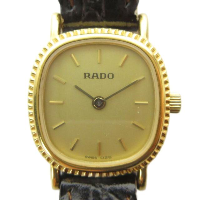 【中古】ラドー RADO 204.3611.2 腕時計 ウォッチ クォーツ レザーベルト ゴールド色 ■GY18 /MQ レディース