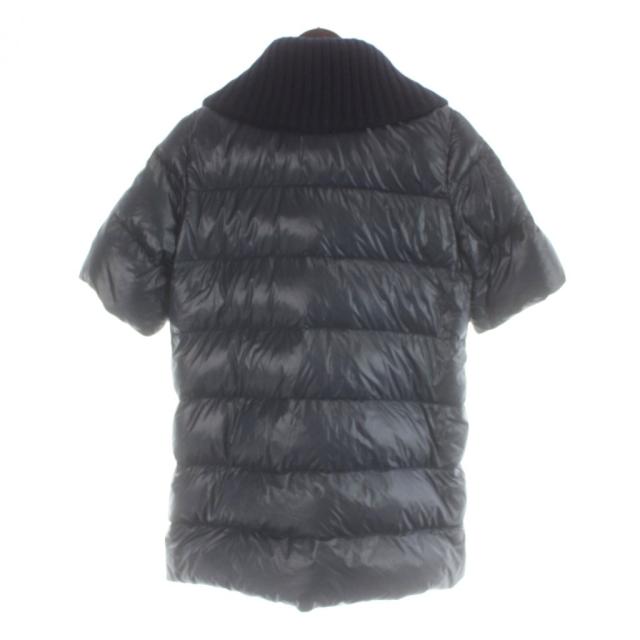 【中古】プラダスポーツ PRADA SPORT LINEA ROSSA ダウンコート 半袖 ニットカラー切替 40 紺 ネイビー acs1 2011 961_1