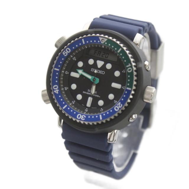 【中古】セイコー SEIKO H851-00A0 腕時計 ウォッチ ソーラー 黒文字盤 アナデジ シルバー色 ■GY18 /MQ メンズ_1