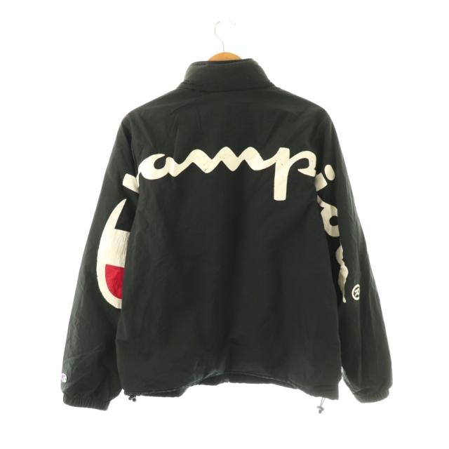 【中古】シュプリーム × チャンピオン 18SS TRACK JACKET ジャンパー ブルゾン ジップアップ M ブラック