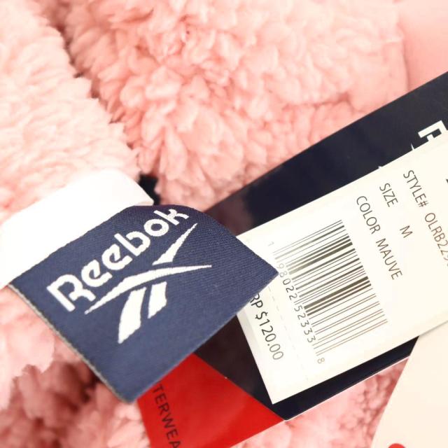 【中古】未使用品 リーボック Reebok ジップアップパーカー スウェット ロゴ刺繍 裏地フリース M ピンク_4