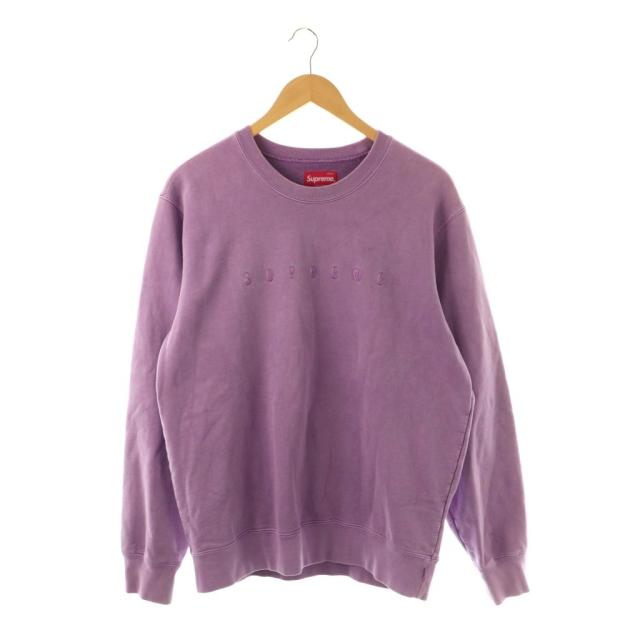【中古】シュプリーム OVERDYED CREWNECK SWEAT SHIRT スウェット トレーナー ロゴ刺繍  M パープル /DO メンズ