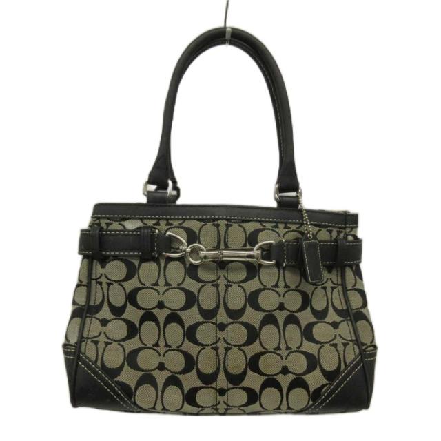 中古】コーチ COACH ハンドバッグ トート キャンバス レザー