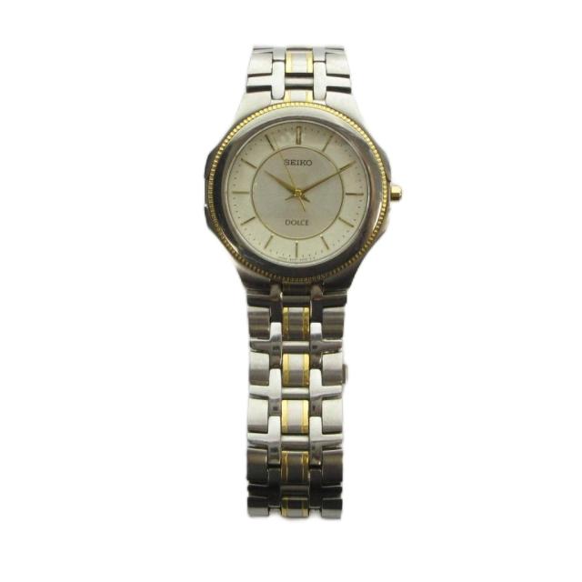 【中古】セイコー SEIKO ジャンク品 8N41-6270 ドルチェ 腕時計 ウォッチ クォーツ ロゴ シルバー色 ■GY18 /MQ_1
