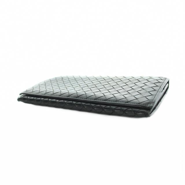 【中古】ボッテガヴェネタ BOTTEGA VENETA イントレチャート 長財布 ウォレット ロゴ 黒 ブラック ■GY18 /MQ_2