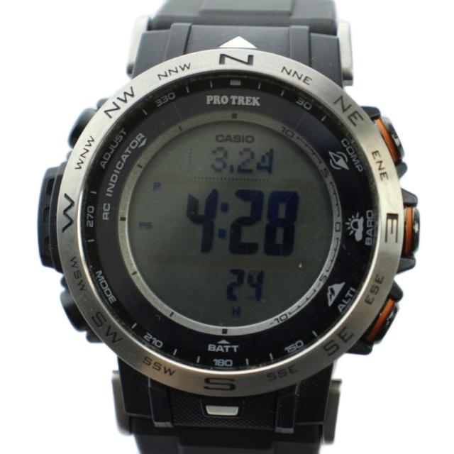 【中古】カシオ CASIO PRO TREK PRW-30-1AJF 腕時計 ウォッチ デジタル 電波ソーラー カレンダー付き 黒 ブラック