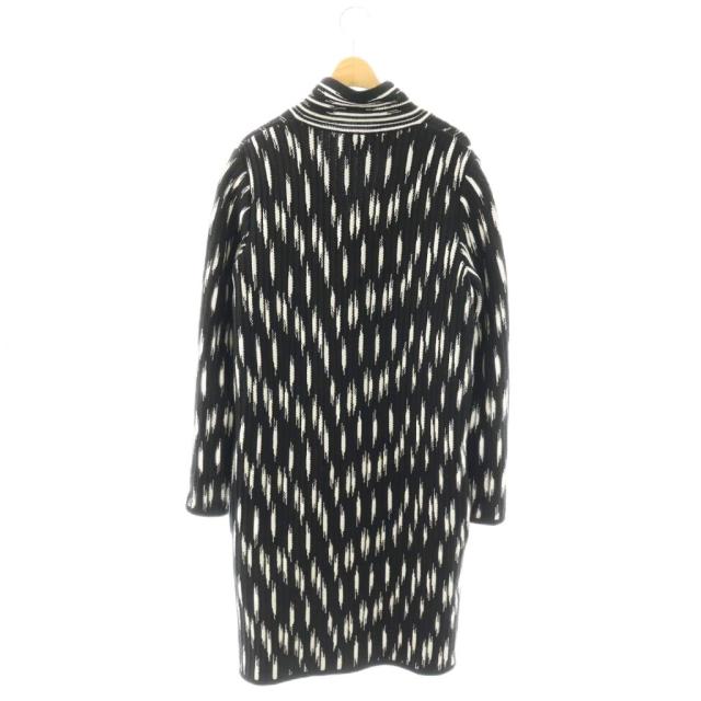 【中古】ミッソーニ MISSONI ニットコート ロング 総柄 40 ブラック ホワイト ■GY18 レディース_1