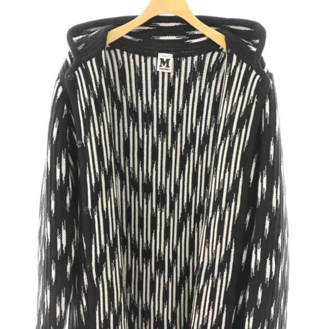 【中古】ミッソーニ MISSONI ニットコート ロング 総柄 40 ブラック ホワイト ■GY18 レディース_3