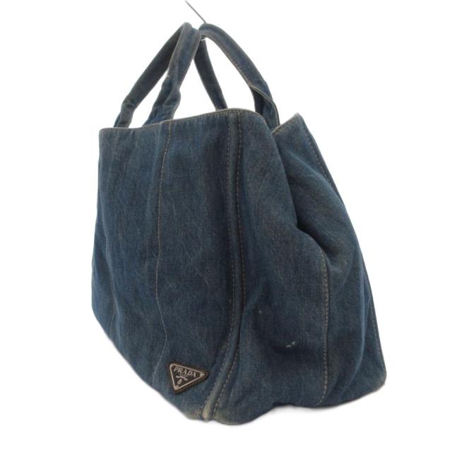 【中古】プラダ PRADA カナパ ハンドバッグ 手提げ デニム トート 三角プレートロゴ インディゴ /FF ■GY1 メンズ_2