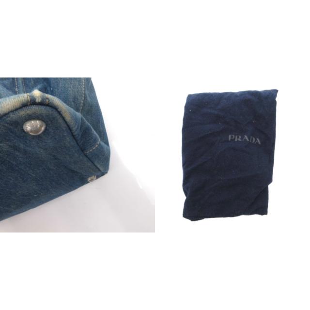 【中古】プラダ PRADA カナパ ハンドバッグ 手提げ デニム トート 三角プレートロゴ インディゴ /FF ■GY1 メンズ_8