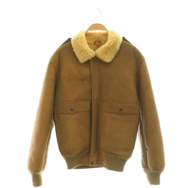 【中古】ホームステッド HOMESTED 飛翔上衣 A-2 ムートンファー 獣の皮 アウター 36 赤銅色 /CX ■GY18