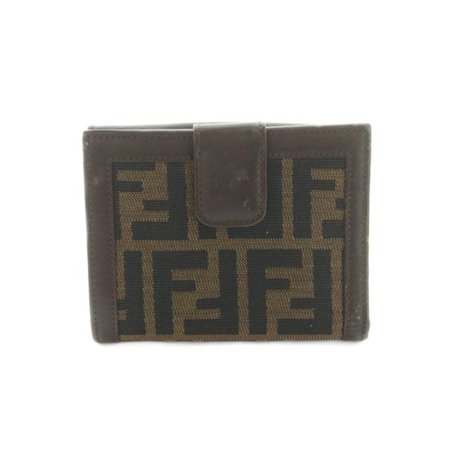 中古】フェンディ FENDI 財布 三つ折り 小銭入れ ズッカ柄 キャンバス