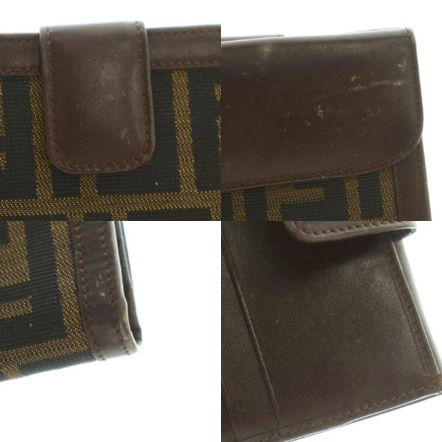 中古】フェンディ FENDI 財布 三つ折り 小銭入れ ズッカ柄 キャンバス