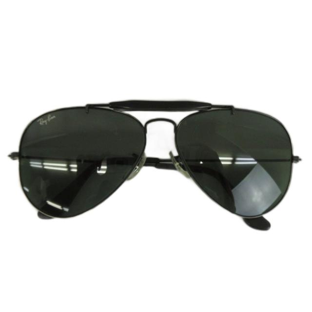 【中古】RAY BAN B&L アビエーター 眼鏡 サングラス メタルフレーム カラーレンズ ティアドロップ 58□14 黒 L2823