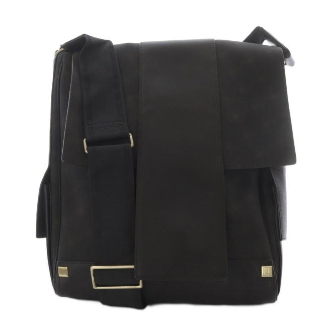 【中古】ダンヒル dunhill ショルダーバッグ ワンショルダー PVC レザー ロゴ ダークブラウン /YO21 ■GY11 メンズ