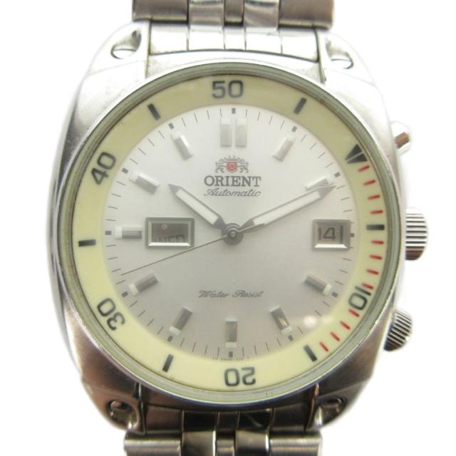 【中古】オリエント ORIENT EM60-C3 腕時計 ウォッチ 自動巻き カレンダー付き デイト シルバー色 ■GY11 /MQ