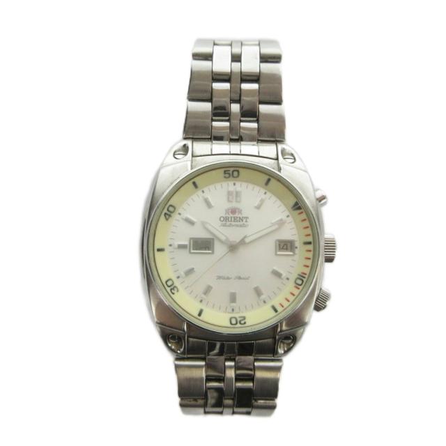 【中古】オリエント ORIENT EM60-C3 腕時計 ウォッチ 自動巻き カレンダー付き デイト シルバー色 ■GY11 /MQ_1