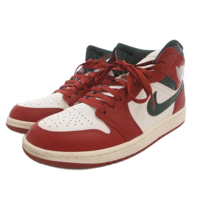 【中古】ナイキ NIKE AIR JORDAN 1 MID スニーカー シューズ ハイカット ロゴ 27.5 赤 レッド DQ8426-105_1