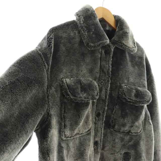 【中古】ディーゼル DIESEL A17575 ファーコート フェイクファー ロング S グレー /HK レディース_2