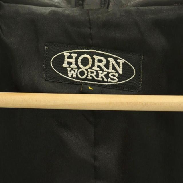 【中古】ホーン ワークス HORN WORKS テーラードジャケット ブレザー カウレザー ブラック /CX ■GY17 メンズ_5