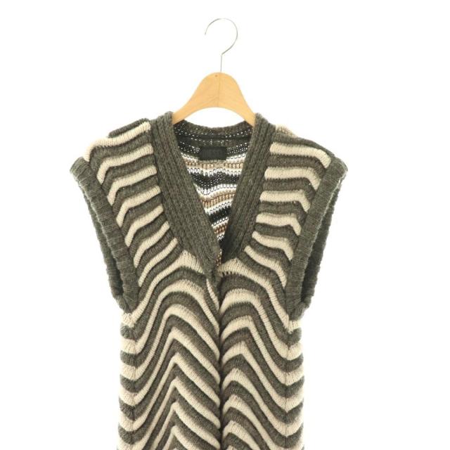 【中古】ディーゼル DIESEL ベスト ニット ロング 前開き ウール アルパカ L グレー /HK ■GY18 レディース_3