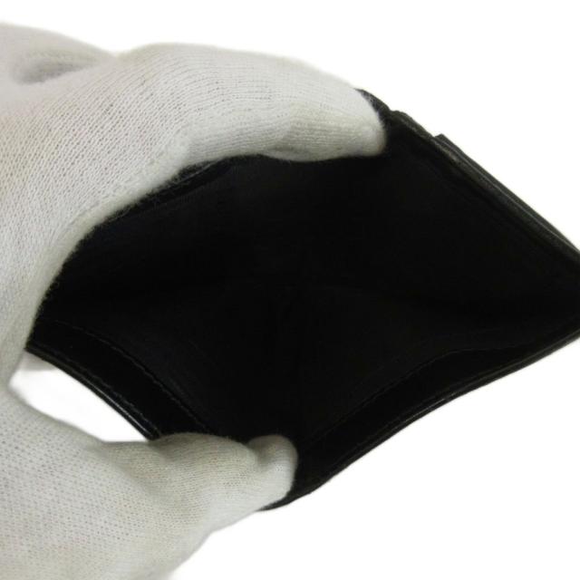【中古】プラダ PRADA コンパクトウォレット 財布 二つ折り がま口 レザー ロゴ 型押し 黒 ブラック レディース_6