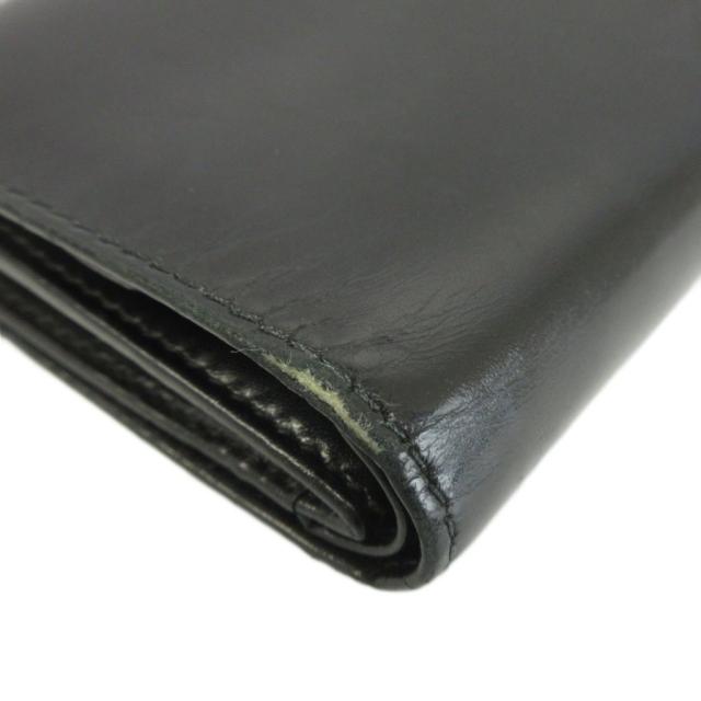 【中古】プラダ PRADA コンパクトウォレット 財布 二つ折り がま口 レザー ロゴ 型押し 黒 ブラック レディース_8