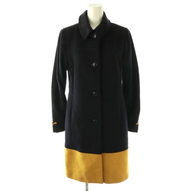 【中古】ヴィヴィアンタム VIVIENNE TAM ステンカラーコート アウター ウール 0 ブラック イエロー レディース