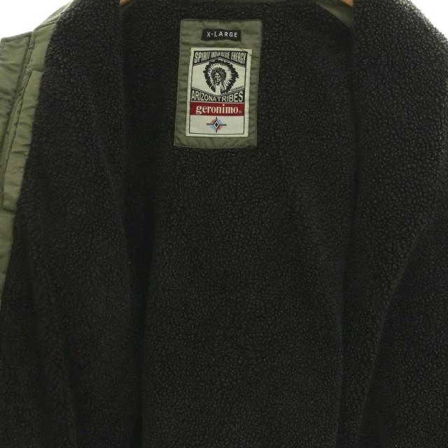 【中古】ジェロニモ geronimo 飛翔上衣 MA-1 上衣 ジップアップ 紋章 裏地ボア XL オリーブ