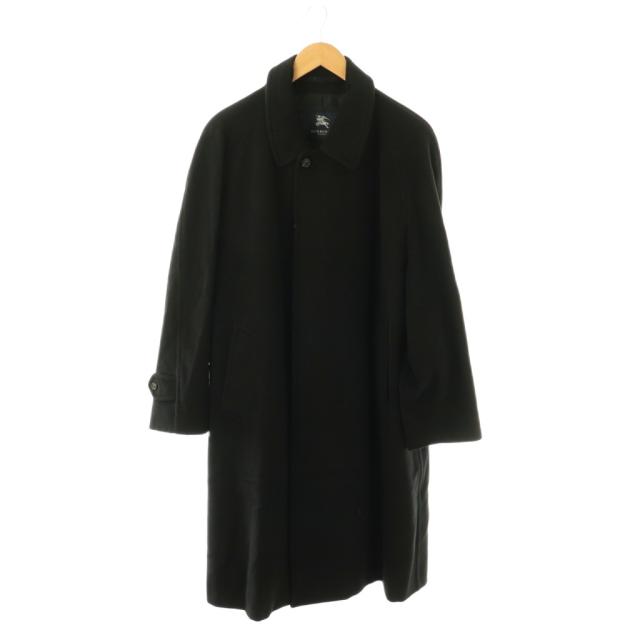 【中古】バーバリー ロンドン ステンカラーコート ロング 総裏地 カシミヤ混 アンゴラ混 ブラック /DO ■GY18