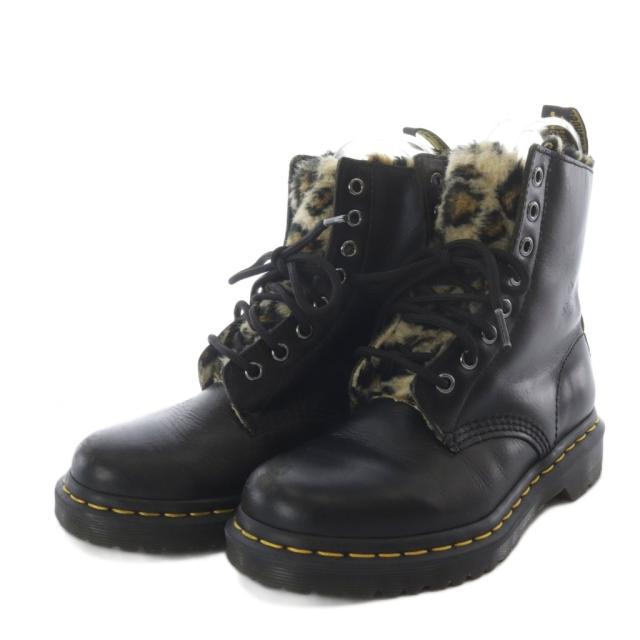 【中古】ドクターマーチン DR.MARTENS 1460 セレナ レオ 8ホールブーツ ショート ワーク レザー UK3 ブラック