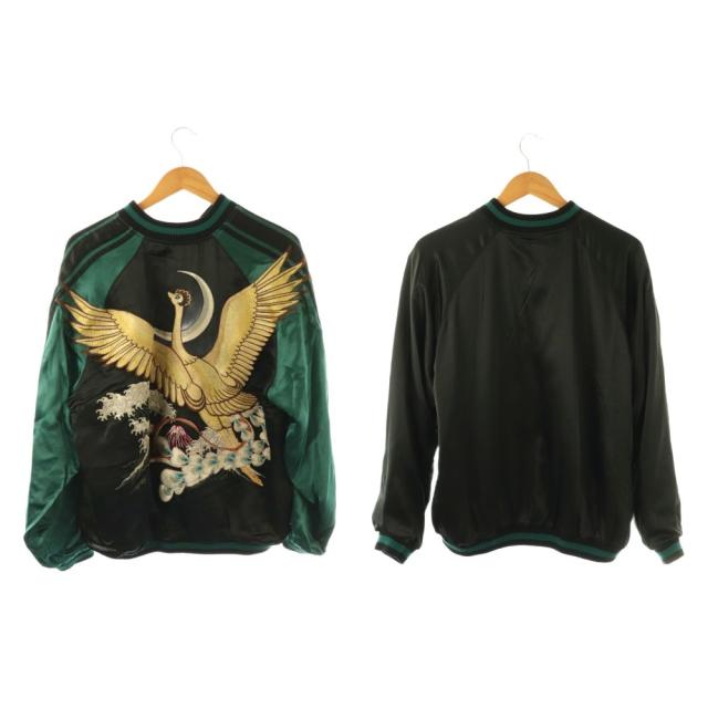 【中古】ジャパニーズクラシックスクリプト 花旅楽団 火の鳥 ジャンパー ブルゾン ジップアップ XXL ブラック_1