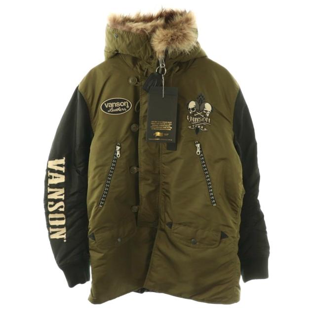 【中古】バンソン 差しかためる WORST二人三脚 備える正面 TFOA 飛翔上衣 N-3B 刺しゅう スカル XXL カーキ