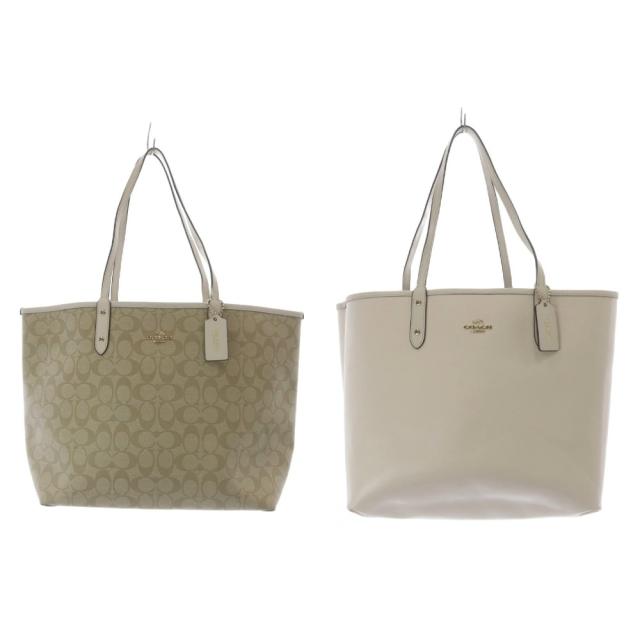 中古】コーチ COACH トートバッグ PVC シグネチャー リバーシブル