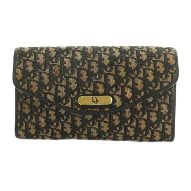 【中古】ディオール Christian Dior クラッチペダル御徒面子 寄り合い御徒面子 トロッター柄 ベージュ 黒 /MI ■GY18 レディース